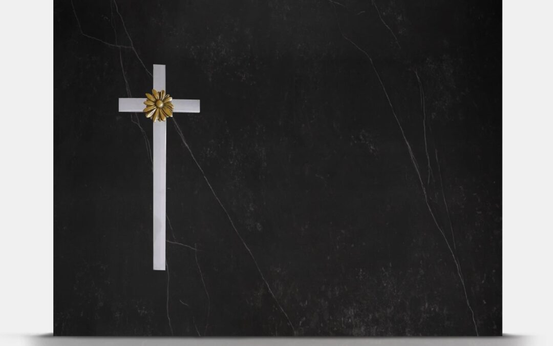 Lapida_01-29_cruz_acero_inoxidable_flor_bronce