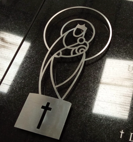 marmolista_apliques_virgen_acero_inox_lapidas Aplique virgen de acero inoxidable para lapidas